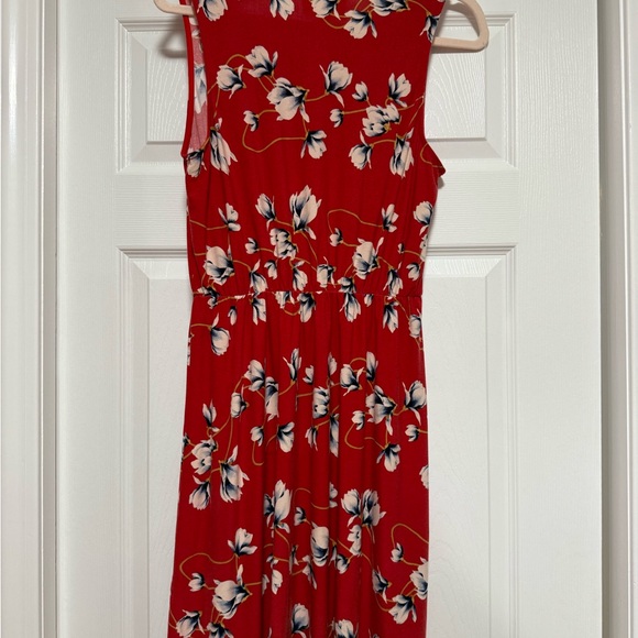 French Grey Red and White Floral Dress - Picture 2 of 3